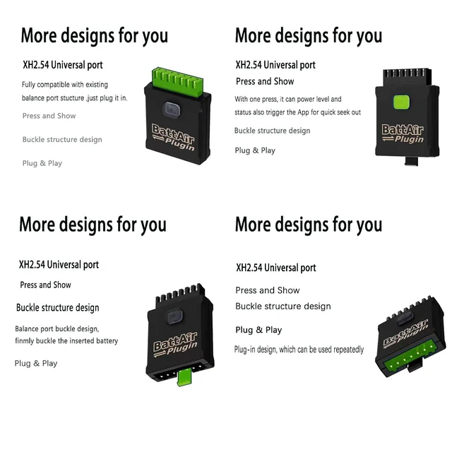 Alt view image 2 of 7 - HTLNUZD ISDT BattAir Bluetooth 2S / 3S-4S / 5S-6S Controller Plugin Voltage Checker, APP Smart Plug for Life/LiPo/LiHv/ULiHv Battery (3PCS) (5S~6S)