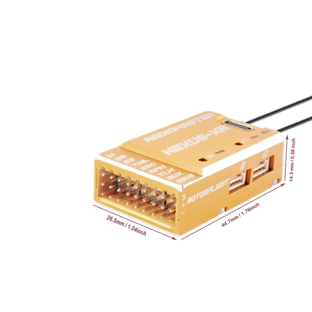 Alt view image 5 of 7 - HTLNUZD Radiomaster Nexus-XR Helicopter for Flight Controller with Integrated 2.4G ELRS Receiver (Golden)
