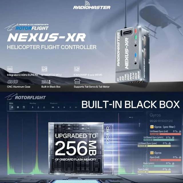 Alt view image 3 of 7 - HTLNUZD Radiomaster Nexus-XR Helicopter for Flight Controller with Integrated 2.4G ELRS Receiver (red)