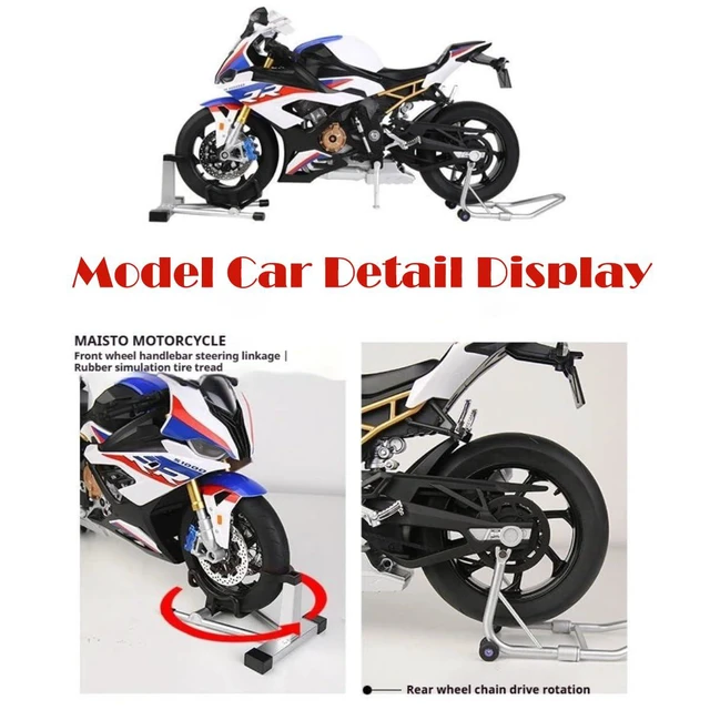 Alt view image 5 of 7 - HTLNUZD 1/6 S1000RR Alloy Motorcycle Model with Light & Sound Effects, Ignition & Smoke Spray Simulation Desk Decor Adult Enthusiasts Gift