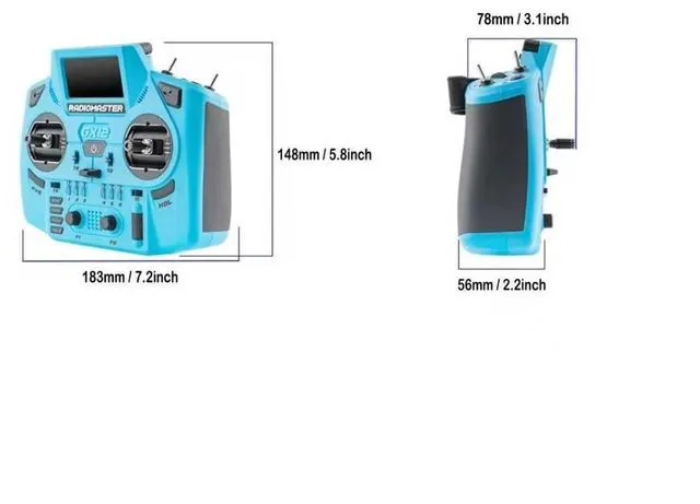 Alt view image 5 of 6 - HTLNUZD Radiomaster GX12 Crush ELRS Radio Transmitter - 2.4G Dual 1W, Gemini Xrossband Mode2 (Yellow)