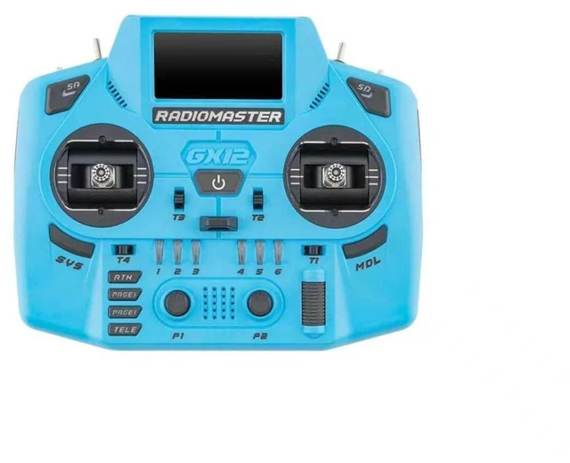 Alt view image 3 of 7 - HTLNUZD Radiomaster GX12 Crush ELRS Radio Transmitter - 2.4G Dual 1W, Gemini Xrossband Mode2 (Blue)
