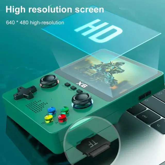 Alt view image 6 of 7 - HTLNUZD X6 3.5Inch IPS Portable Handheld Game Console Screen Dual Joystick 11 Simulators GBA Video 10000+ Classic Games Gift (Black- Single)