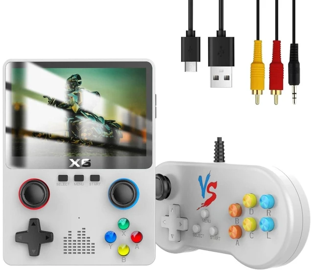 Main image of HTLNUZD X6 3.5Inch IPS Portable Handheld Game Console Screen Dual Joystick 11 Simulators GBA Video 10000+ Classic Games Gift (white- Doubles)
