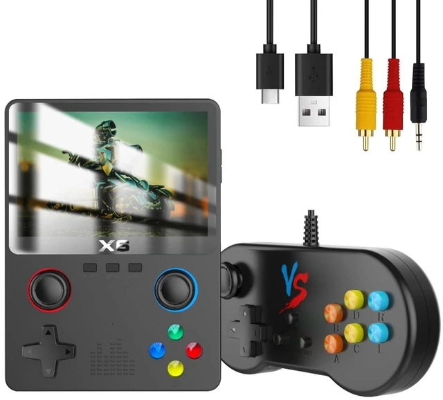 Main image of HTLNUZD X6 3.5Inch IPS Portable Handheld Game Console Screen Dual Joystick 11 Simulators GBA Video 10000+ Classic Games Gift (Black - Doubles)