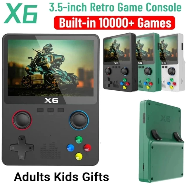Alt view image 2 of 7 - HTLNUZD X6 3.5Inch IPS Portable Handheld Game Console Screen Dual Joystick 11 Simulators GBA Video 10000+ Classic Games Gift (Green - Doubles)