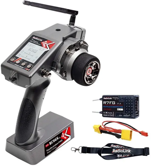 Main image of HTLNUZD Radiolink RC6GS V3 7 Channels 2.4GHz RC Transmitter, with R7FG Gyro RX Volt Telemetry Integrated Receiver Dual Mix Programmable Controller for Crawler, Tanks, Buggy, Boats
