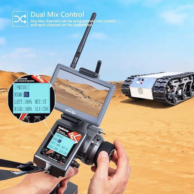 Alt view image 6 of 7 - HTLNUZD Radiolink RC6GS V3 7 Channels 2.4GHz RC Transmitter, with R7FG Gyro RX Volt Telemetry Integrated Receiver Dual Mix Programmable Controller for Crawler, Tanks, Buggy, Boats