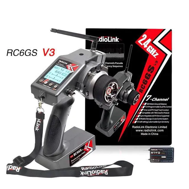 Alt view image 7 of 7 - HTLNUZD Radiolink RC6GS V3 7 Channels 2.4GHz RC Transmitter, with R7FG Gyro RX Volt Telemetry Integrated Receiver Dual Mix Programmable Controller for Crawler, Tanks, Buggy, Boats