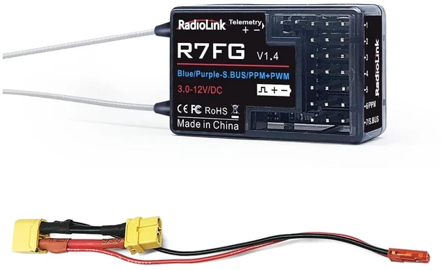 Main image of HTLNUZD Radiolink RC6GS V3 7 Channels 2.4GHz RC Transmitter, with R7FG Gyro RX Volt Telemetry Integrated Receiver Dual Mix Programmable Controller for Crawler, Tanks, Buggy, Boats