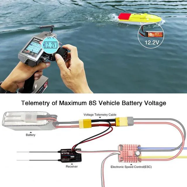 Alt view image 7 of 7 - HTLNUZD Radiolink RC6GS V3 7 Channels 2.4GHz RC Transmitter, with R7FG Gyro RX Volt Telemetry Integrated Receiver Dual Mix Programmable Controller for Crawler, Tanks, Buggy, Boats