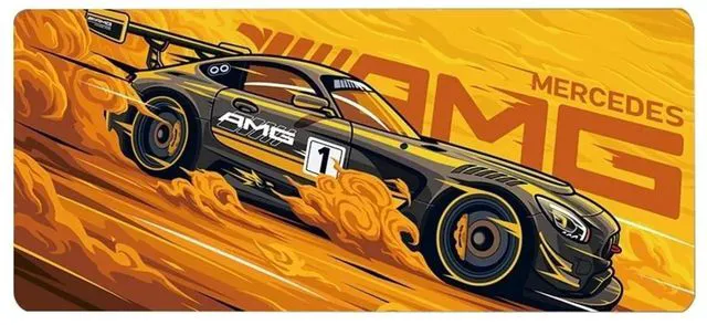 Main image of HTLNUZD Mouse Pad Rally Racing Car Natural Rubber Gaming Mousepad Durable Stitched Edges, Non Slip Rubber Base, for Waterproof Desk Writing Home Office Gaming Work (AMG-M, 27.5''X11.8''X0.11'')