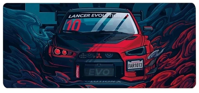 Main image of HTLNUZD Mouse Pad Rally Racing Car Natural Rubber Gaming Mousepad Durable Stitched Edges, Non Slip Rubber Base, for Waterproof Desk Writing Home Office Gaming Work (E V O, 11.8''X9.8''X0.07'')