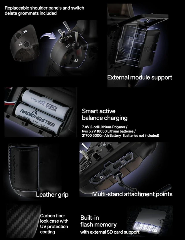 Alt view image 5 of 7 - RadioMaster GX15 MAX Gemini ELRS AG02 Hall Gimbal Touchscreen FPV Radio