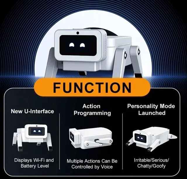Alt view image 6 of 7 - HTLNUZD Robot Mechanical Dog ESP32-Hi AI 0.96" Screen DIY Pet