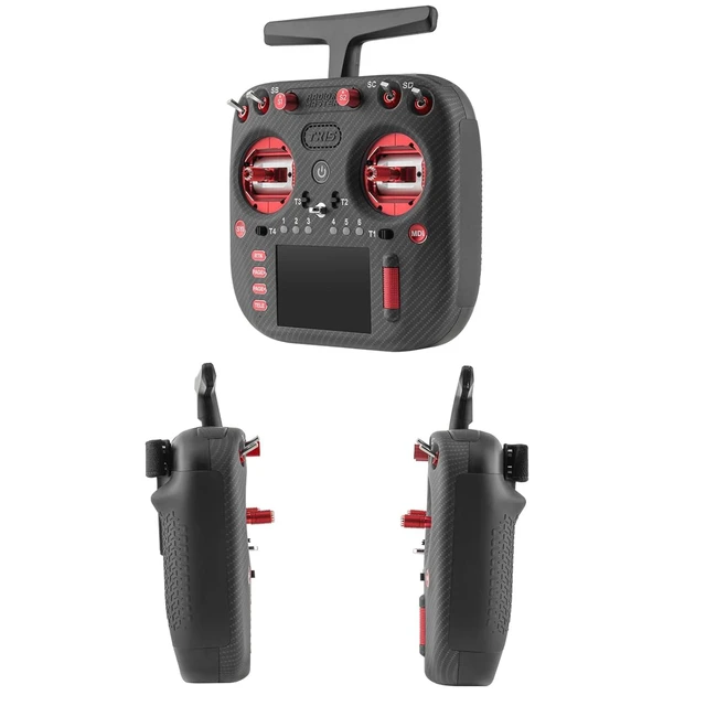 Alt view image 3 of 7 - RadioMaster TX15 Max V5.0 16CH 2.4G RC Transmitter - ELRS, 3.5" IPS Touchscreen, AG02 CNC Hall Gimbals, Built-in Gyro & Mic, Supports OpenTX/EdgeTX, Mode 2 for FPV (TX15 MAX- Anodized red)