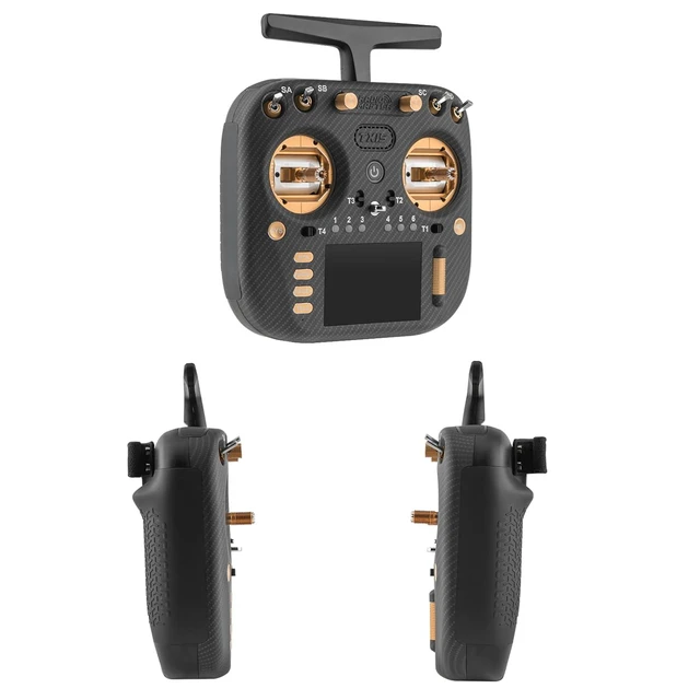 Alt view image 3 of 7 - RadioMaster TX15 Max V5.0 16CH 2.4G RC Transmitter - ELRS, 3.5" IPS Touchscreen, AG02 CNC Hall Gimbals, Built-in Gyro & Mic, Supports OpenTX/EdgeTX, Mode 2 for FPV (TX15 MAX- Anodized Gold)