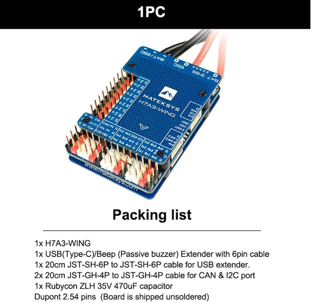 Alt view image 2 of 7 - HTLNUZD Mateksys H7A3-WING Flight Controller MicroSD Datalogging, Built-in OSD 3-8S LiPo for RC Multirotor, Fixed-Wing FPV Aircraft