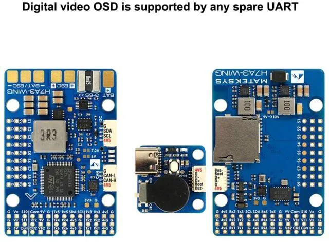 Alt view image 3 of 7 - HTLNUZD Mateksys H7A3-WING Flight Controller MicroSD Datalogging, Built-in OSD 3-8S LiPo for RC Multirotor, Fixed-Wing FPV Aircraft