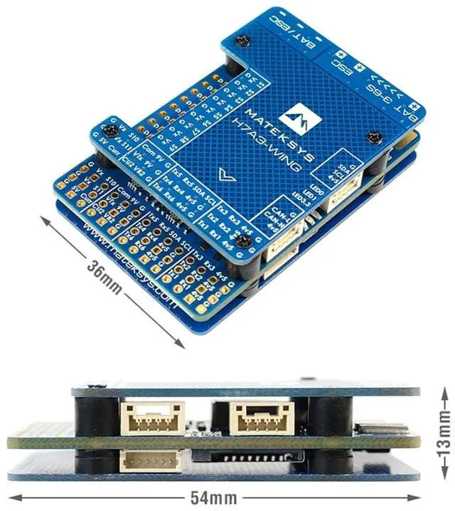 Alt view image 5 of 7 - HTLNUZD Mateksys H7A3-WING Flight Controller MicroSD Datalogging, Built-in OSD 3-8S LiPo for RC Multirotor, Fixed-Wing FPV Aircraft