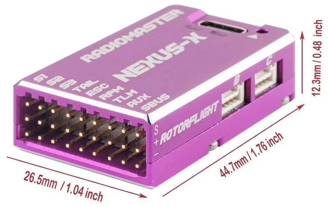 Alt view image 4 of 7 - HTLNUZD Radiomaster Nexus-X Helicopter Flight Controller High-Precision, Reliable Performance for Smooth Flights (Purple -X)