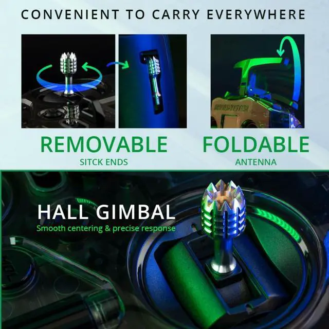 Alt view image 3 of 7 - HTLNUZD Radiomaster Pocket Hall Gimbal Transmitter Remote Control Lightweight, Portable, Foldable Antenna, ELRS Mode 2 for RC Drones & Models