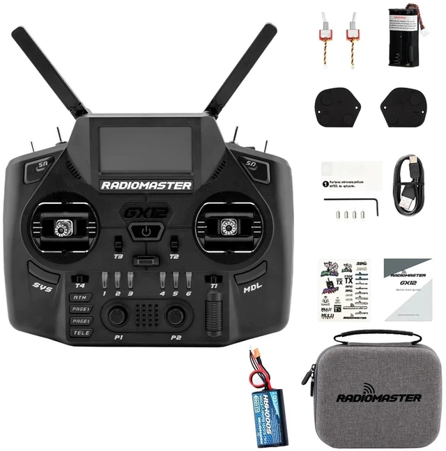 Alt view image 7 of 7 - HTLNUZD Radiomaster GX12 ExpressLRS Dual-Band Gemini Xross Band Radio Controller with 3D Digital Hall Gimbal 2.4GHz/915MHz for FPV Drones RC Aircraft (GX12 M2-18650)