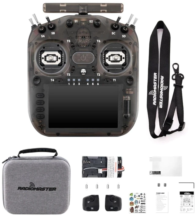 Main image of HTLNUZD Radiomaster TX16S MK3 RC Transmitter, ExpressLRS Gemini Dual Band 2.4GHz 900MHz, V6 Hall Gimbal 5" IPS Touchscreen RC Radio Controller