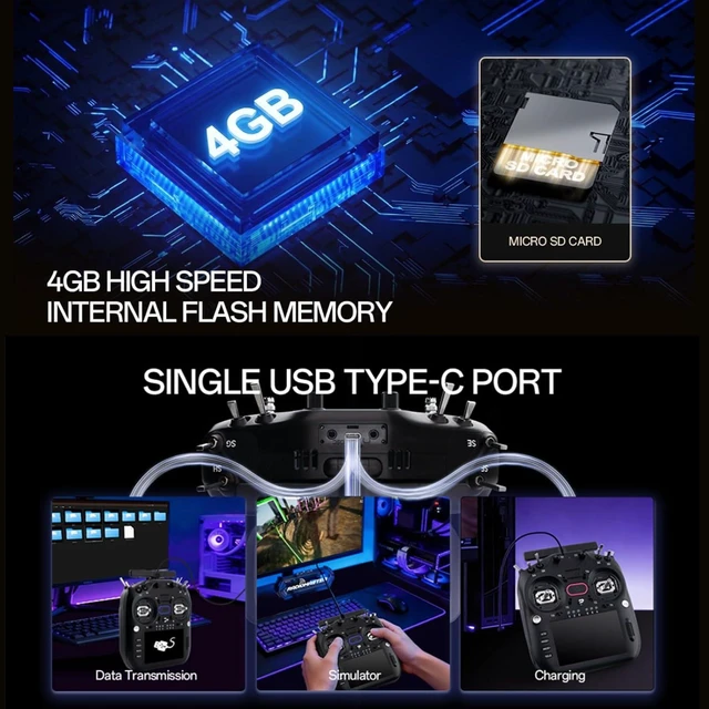 Alt view image 3 of 7 - HTLNUZD Radiomaster TX16S MK3 RC Transmitter, ExpressLRS Gemini Dual Band 2.4GHz 900MHz, V6 Hall Gimbal 5" IPS Touchscreen RC Radio Controller
