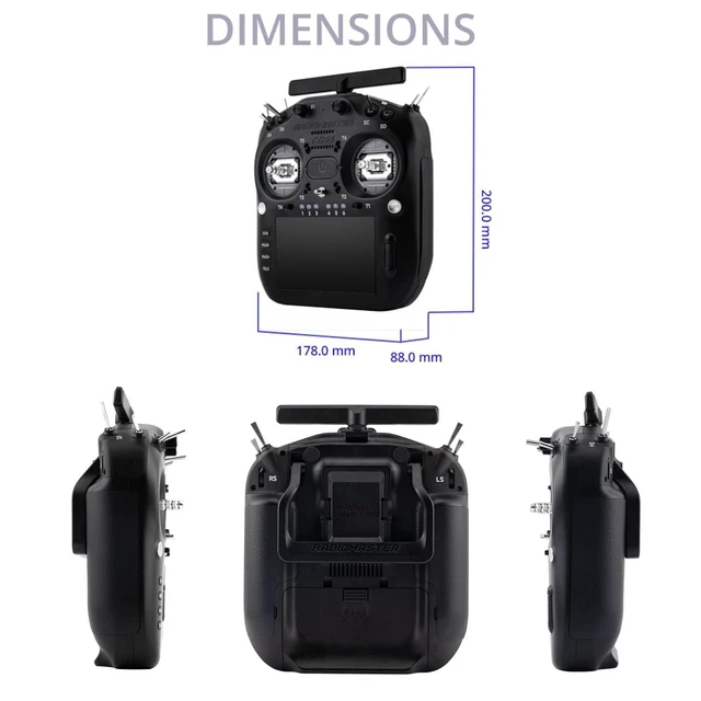 Alt view image 4 of 7 - HTLNUZD Radiomaster TX16S MK3 RC Transmitter, ExpressLRS Gemini Dual Band 2.4GHz 900MHz, V6 Hall Gimbal 5" IPS Touchscreen RC Radio Controller