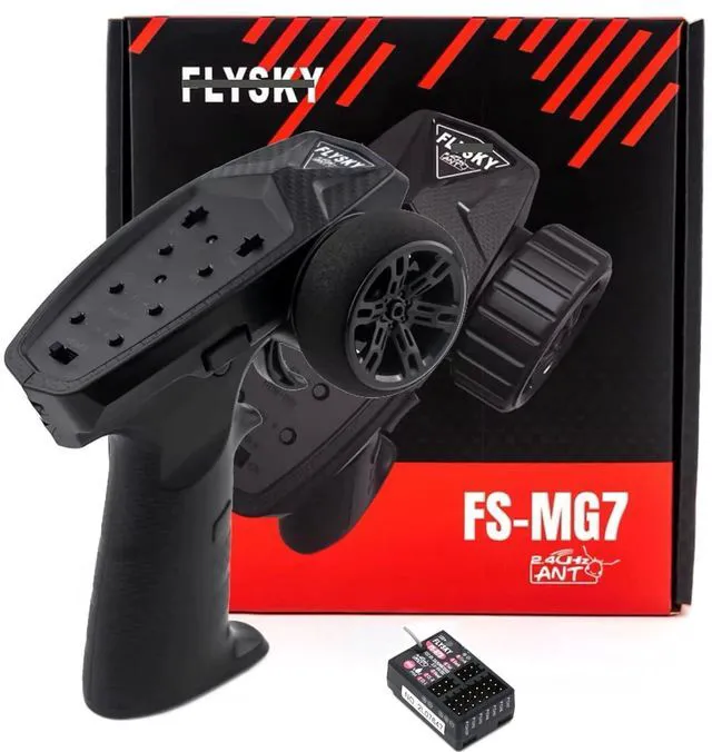 Main image of HTLNUZD Flysky FS-MG7 RC Transmitter 7 Channels Professional 2.4GHz Digital System with FS R7D Receiver for RC Car Crawler, Buggy, Cars and Boat