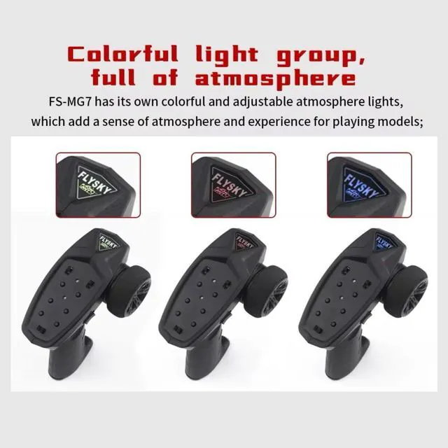 Alt view image 5 of 7 - HTLNUZD Flysky FS-MG7 RC Transmitter 7 Channels Professional 2.4GHz Digital System with FS R7D Receiver for RC Car Crawler, Buggy, Cars and Boat