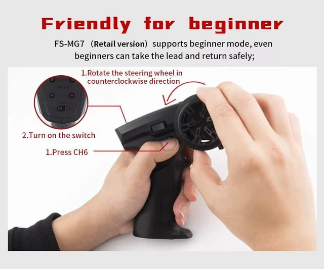 Alt view image 6 of 7 - HTLNUZD Flysky FS-MG7 RC Transmitter 7 Channels Professional 2.4GHz Digital System with FS R7D Receiver for RC Car Crawler, Buggy, Cars and Boat