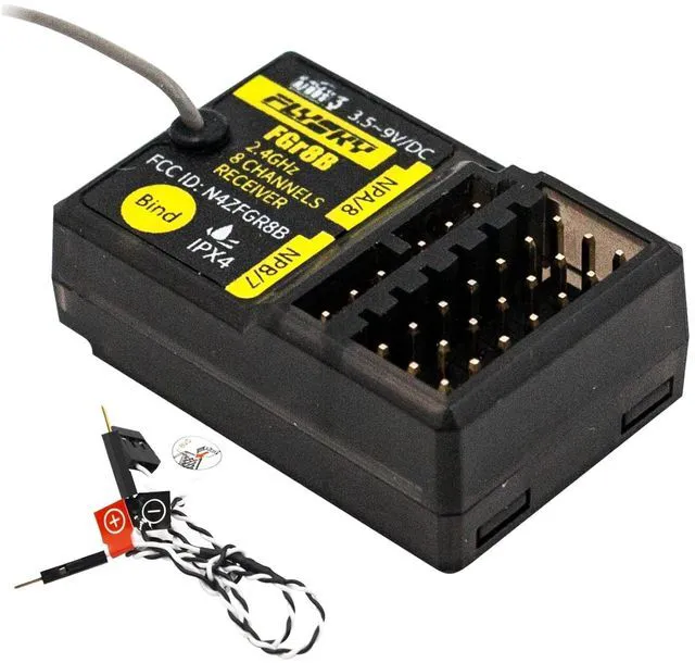 Main image of HTLNUZD Flysky FGR8B 2.4GHz 8CH Remote Control Receiver, Output AFHDS 3 PWM/PPM/i-Bus RF Modules Compatible FS PL18 / Noble NB4 Pro / NB4 Lite/ FRM302 Transmitters for Rc Car Boat