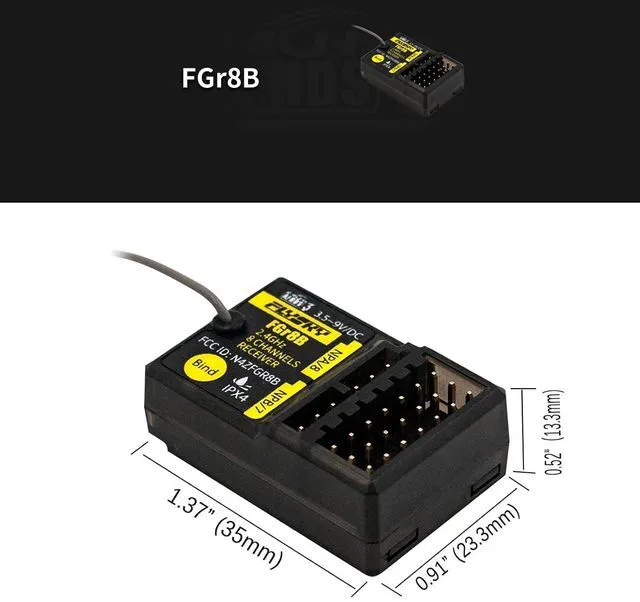 Alt view image 6 of 7 - HTLNUZD Flysky FGR8B 2.4GHz 8CH Remote Control Receiver, Output AFHDS 3 PWM/PPM/i-Bus RF Modules Compatible FS PL18 / Noble NB4 Pro / NB4 Lite/ FRM302 Transmitters for Rc Car Boat
