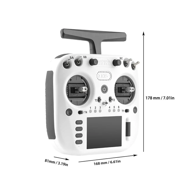 Alt view image 5 of 7 - HTLNUZD RadioMaster TX15 V5.0 16CH ELRS RC Transmitter - 3.5" IPS Touchscreen, Hall Gimbals, LR1121, Gyro, Mic, OpenTX/EdgeTX for FPV Mode 2 (White-TX15)