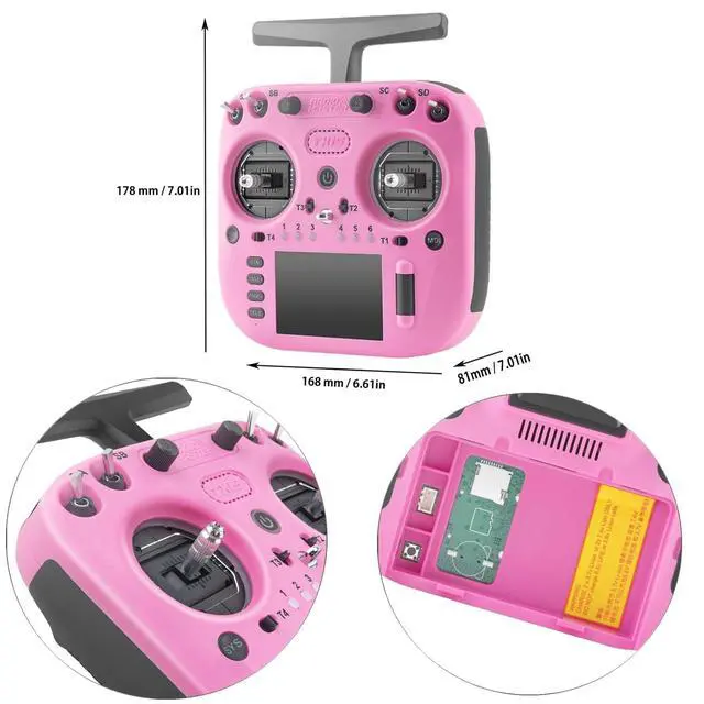 Alt view image 5 of 7 - HTLNUZD RadioMaster TX15 V5.0 16CH ELRS RC Transmitter - 3.5" IPS Touchscreen, Hall Gimbals, LR1121, Gyro, Mic, OpenTX/EdgeTX for FPV Mode 2 (Pink-TX15)