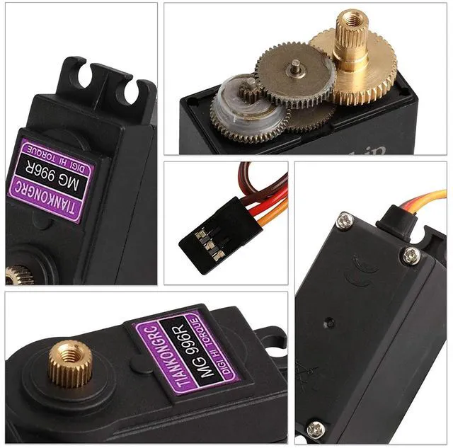 Alt view image 7 of 7 - HTLNUZD 4Pack MG996R Analog Servo 55g Metal Gear Torque Digital Servo Motor,180/360 Degree for Futaba Sanwa GWS JR RC Helicopter Car Boat Robot DIY Project (4Pack 360° MG996R Servo Motor)