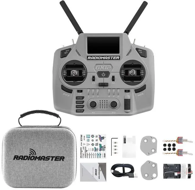 Main image of HTLNUZD Radiomaster GX12 Crush ELRS Radio Transmitter 2.4G Dual 1W, Gemini Xrossband Mode2 (Blue GX12)