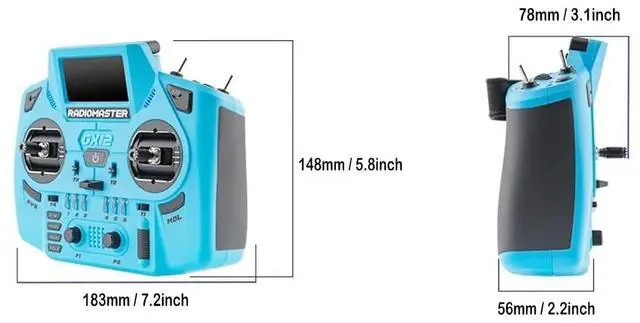 Alt view image 4 of 7 - HTLNUZD Radiomaster GX12 Crush ELRS Radio Transmitter 2.4G Dual 1W, Gemini Xrossband Mode2 (Blue GX12)