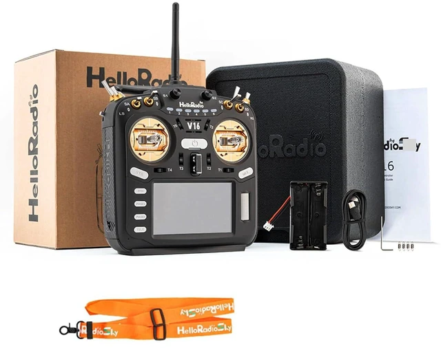 Main image of HTLNUZD V16 MAX ELRS 2.4GHz Multi-Protocol 16CH Transmitter EDGETX/OPENTX Compatible FPV Remote with 4.3" Touchscreen 6-Axis Gyro, and Reverse Polarity Protection for Racing Drones & Aircraft Model 2