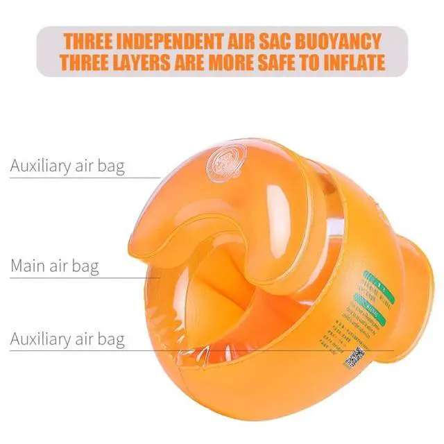 Alt view image 2 of 7 - HTLNUZD 2 Pack PVC Swimming Arm Float Rings, Arm Bands Inflatable Floatation for Children and Adults