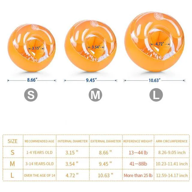 Alt view image 5 of 7 - HTLNUZD 2 Pack PVC Swimming Arm Float Rings, Arm Bands Inflatable Floatation for Children and Adults