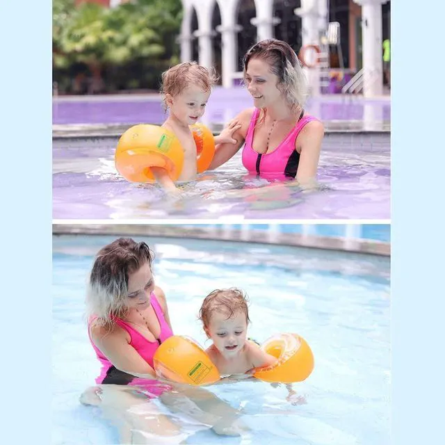 Alt view image 6 of 7 - HTLNUZD 2 Pack PVC Swimming Arm Float Rings, Arm Bands Inflatable Floatation for Children and Adults