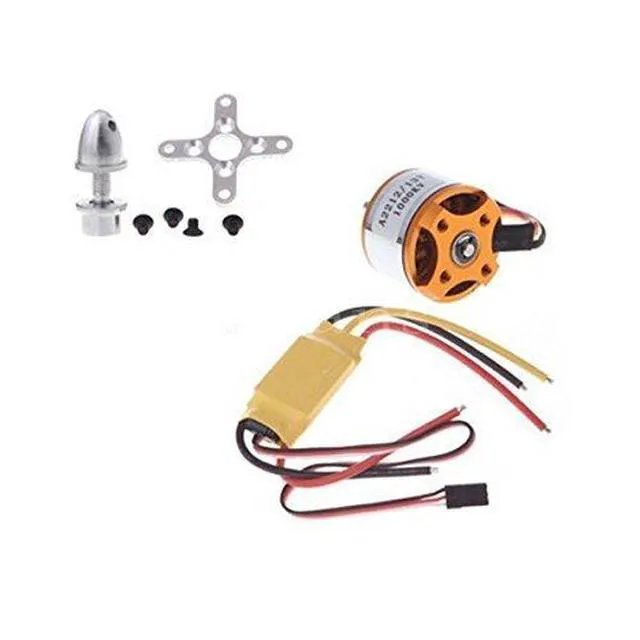 Alt view image 3 of 6 - HappyCow A2212 1000KV Outrunner Brushless Motor + 30A ESC Electric Speed Controller Set for RC Aircraft Plane Multi-Copter Quadcopter
