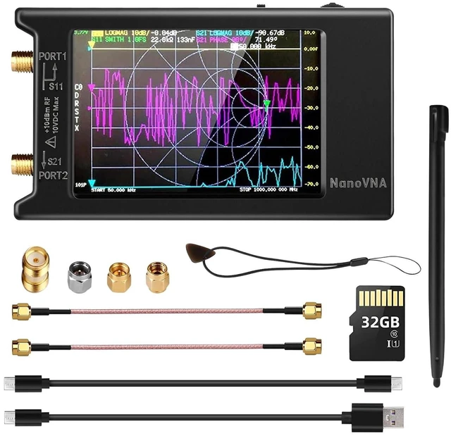 Main image of HTLNUZD VNA Antenna Analyzer 4/2.8" 10kHz-1.5GHz SWR Tester