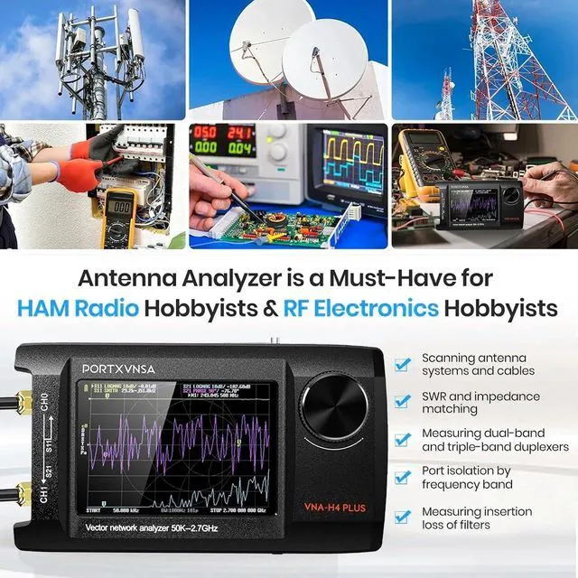 Alt view image 2 of 7 - HTLNUZD 4" VNA Antenna Analyzer 50kHz-2.7GHz 5000mAh