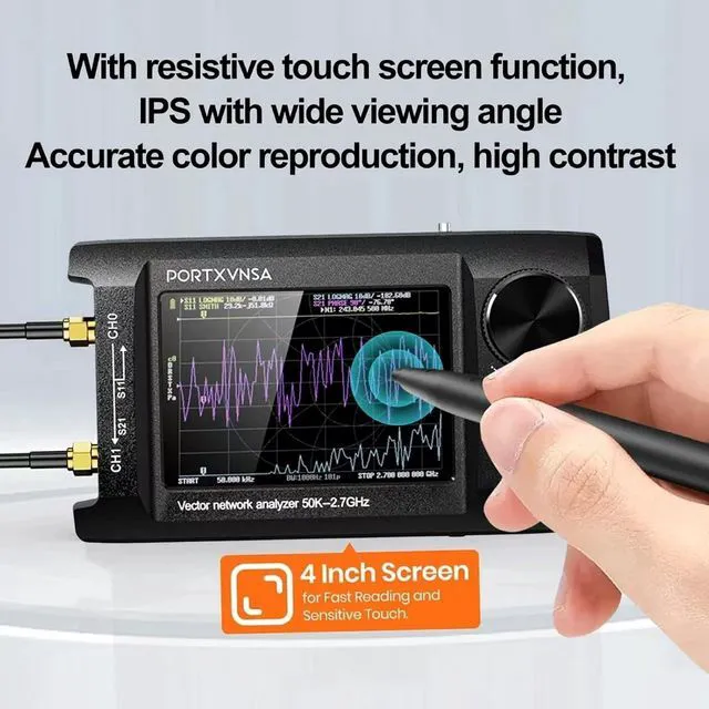 Alt view image 3 of 7 - HTLNUZD 4" VNA Antenna Analyzer 50kHz-2.7GHz 5000mAh