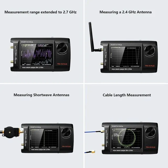 Alt view image 4 of 7 - HTLNUZD 4" VNA Antenna Analyzer 50kHz-2.7GHz 5000mAh