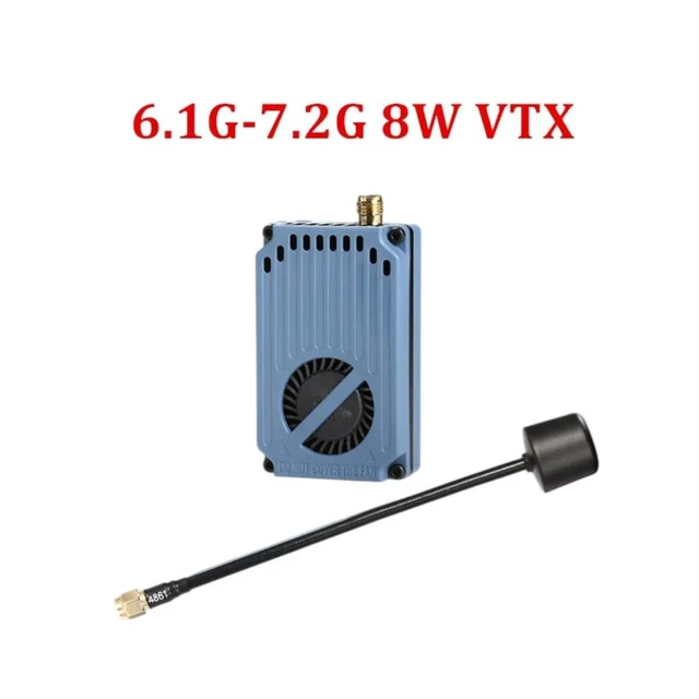 Alt view image 6 of 7 - HTLNUZD RushTank 6.1G 7.2G VTX 8W CNC FPV Video Transmitter w/Mic